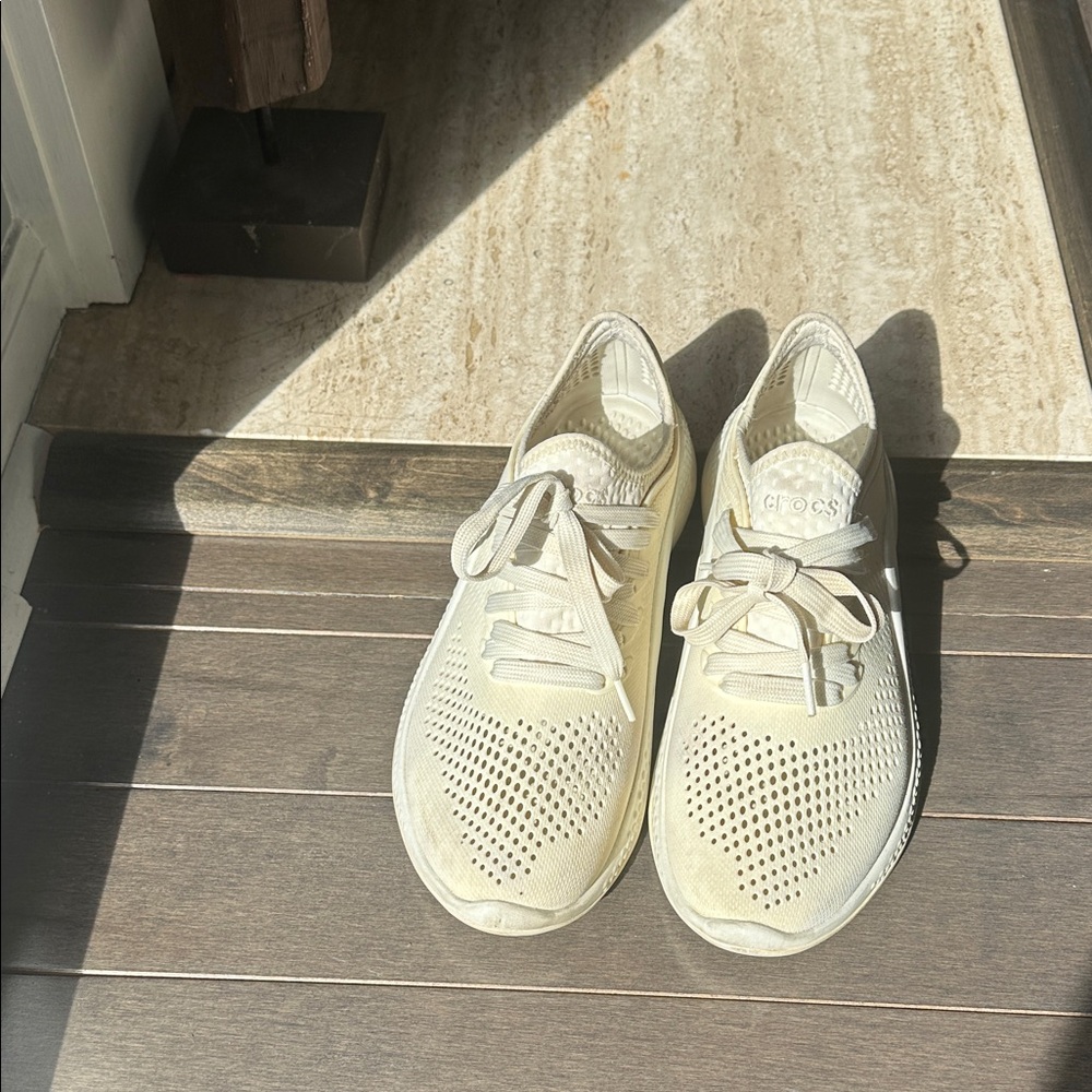 CROCS Women's Cream Sneakers
